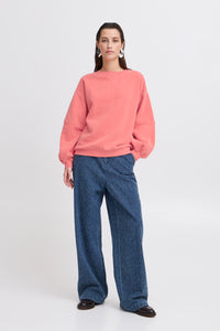 B.Young Bystana Porcelain Coral Teddy Fleece Lined Sweatshirt