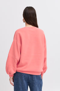 B.Young Bystana Porcelain Coral Teddy Fleece Lined Sweatshirt