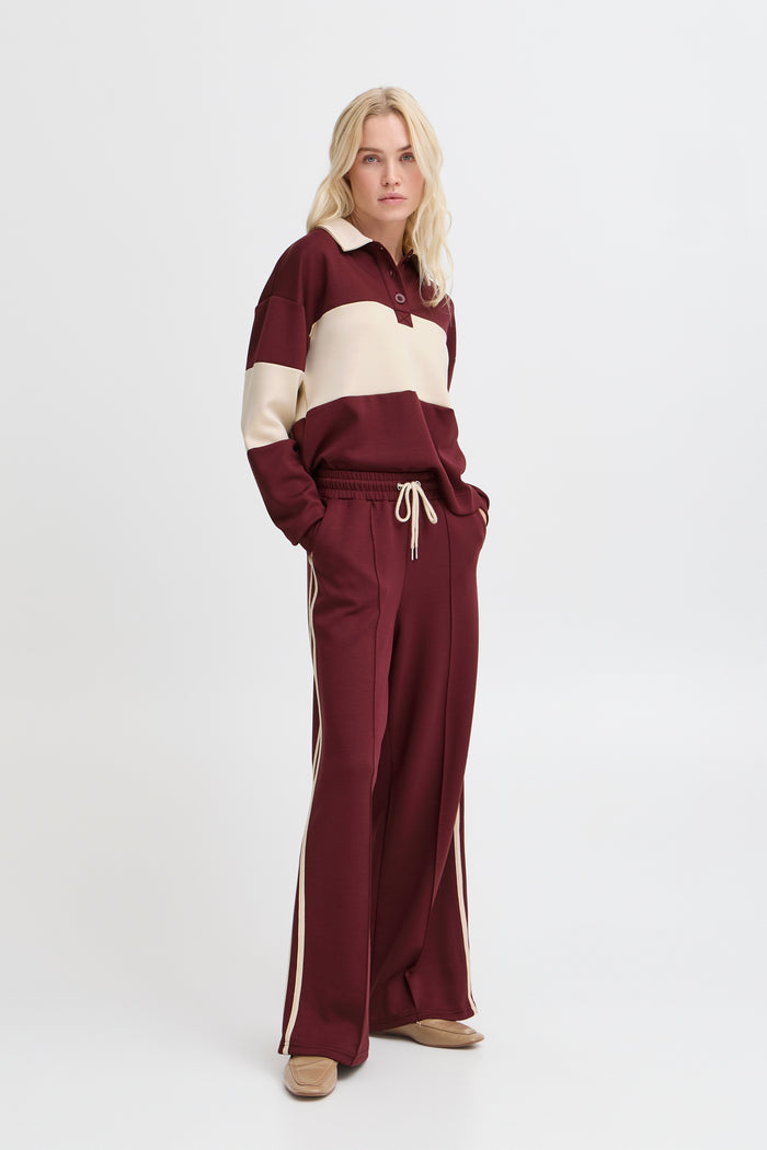 B.Young ByPusti Port Royale Constrast Sports Luxe Wide Leg Joggers