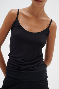 InWear Finesse Black Fitted Basic Cami Top
