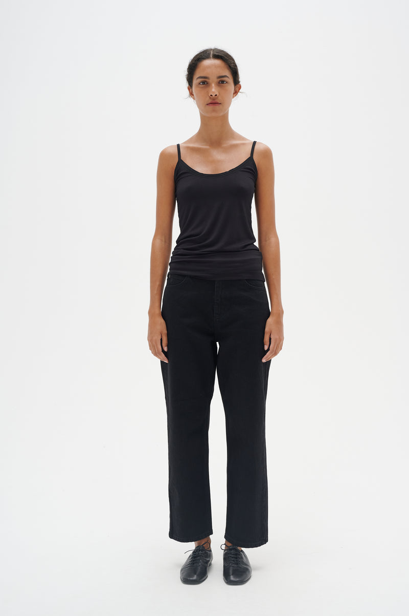 InWear Finesse Black Fitted Basic Cami Top