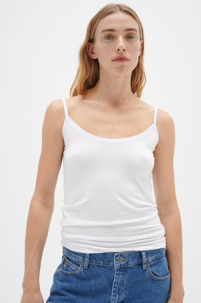 InWear Finesse Pure White Fitted Basic Cami Top