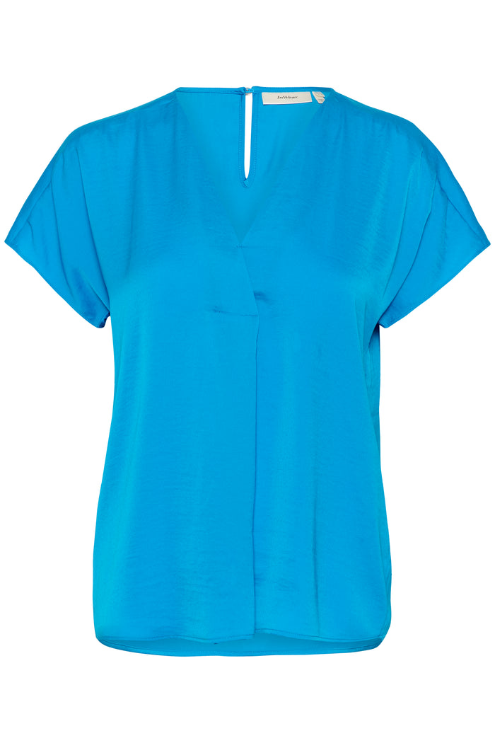InWear Rinda Cyan Blue V-Neck Top