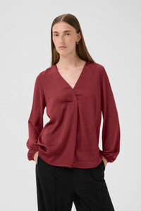 InWear Rinda Cabernet V-Neck Long Sleeve Top