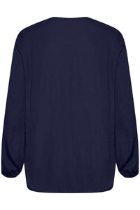 InWear Rinda Marine Blue V-Neck Top, 30105766
