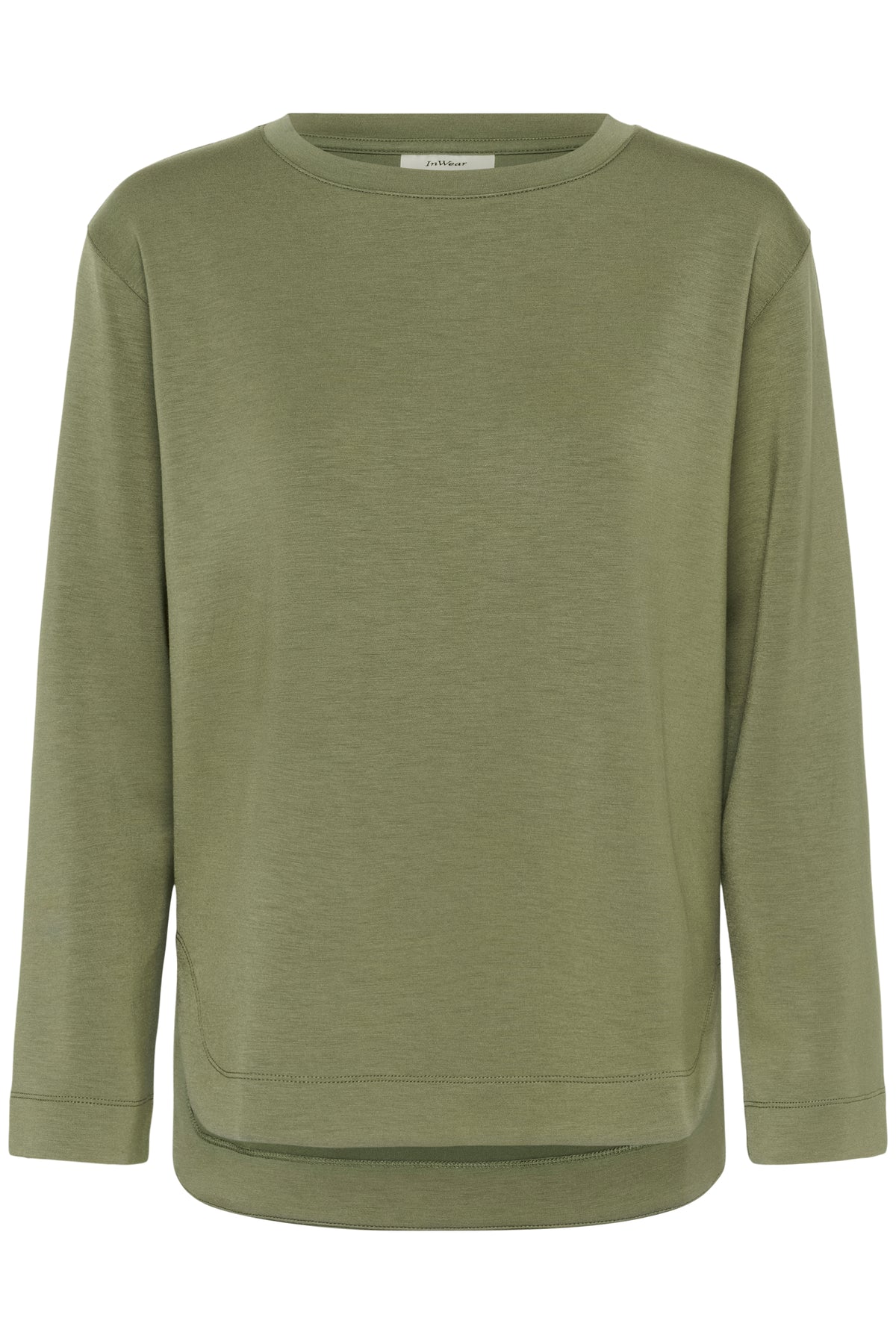 InWear Gincent Dusty Olive Modal Supersoft Dipped Hem Sweatshirt