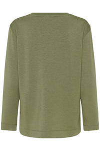 InWear Gincent Dusty Olive Modal Supersoft Dipped Hem Sweatshirt