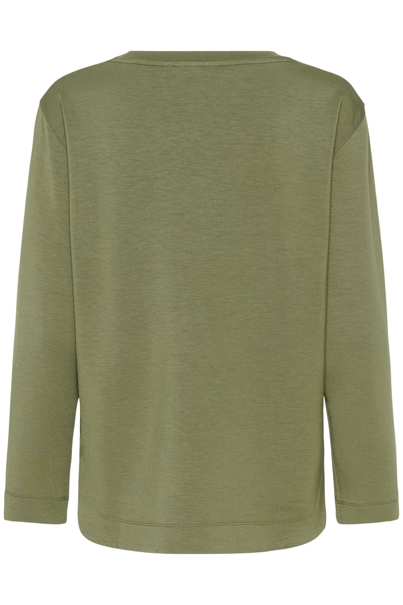 InWear Gincent Dusty Olive Modal Supersoft Dipped Hem Sweatshirt