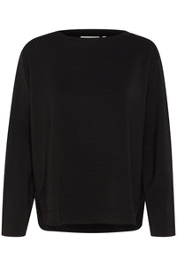 InWear Gincent Black Modal Supersoft Dipped Hem Sweatshirt