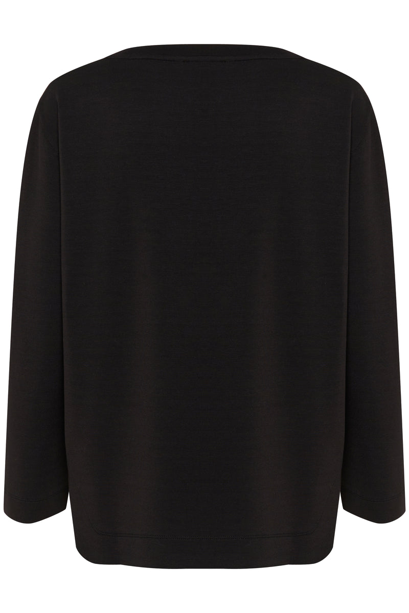 InWear Gincent Black Modal Supersoft Dipped Hem Sweatshirt
