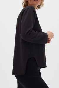 InWear Gincent Black Modal Supersoft Dipped Hem Sweatshirt