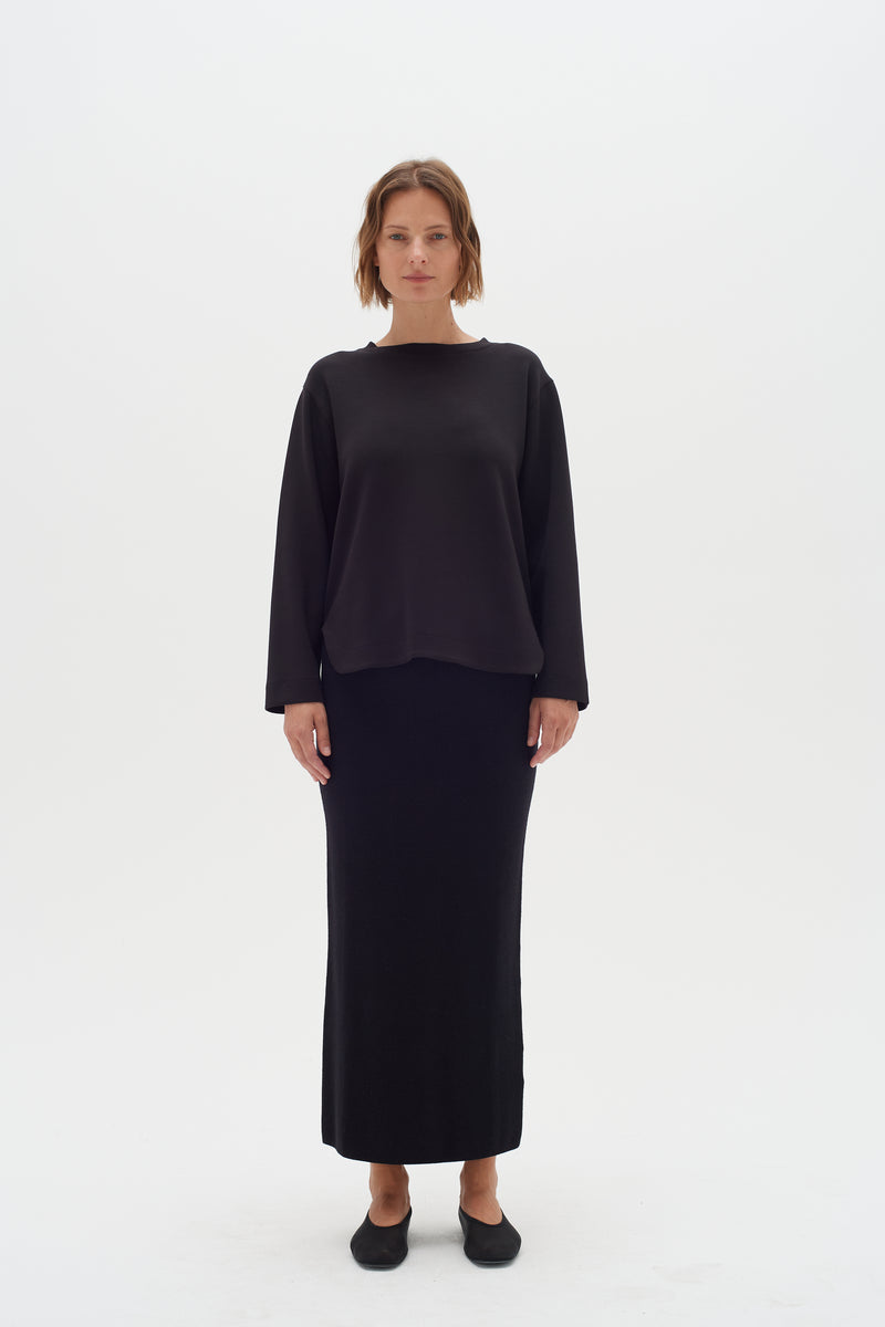 InWear Gincent Black Modal Supersoft Dipped Hem Sweatshirt