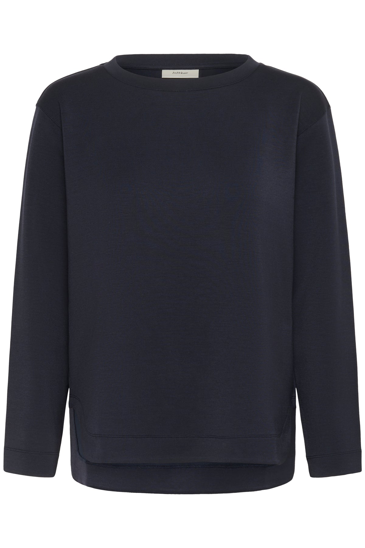 BACK IN STOCK - InWear Gincent Marine Blue Modal Supersoft Dipped Hem Sweatshirt