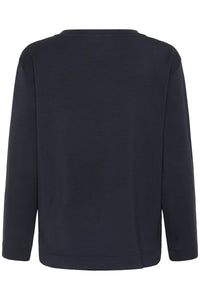 BACK IN STOCK - InWear Gincent Marine Blue Modal Supersoft Dipped Hem Sweatshirt