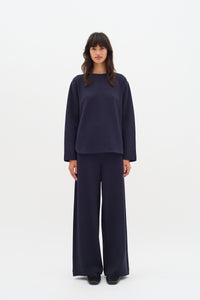 BACK IN STOCK - InWear Gincent Marine Blue Modal Supersoft Dipped Hem Sweatshirt