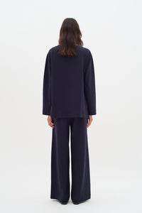 BACK IN STOCK - InWear Gincent Marine Blue Modal Supersoft Dipped Hem Sweatshirt