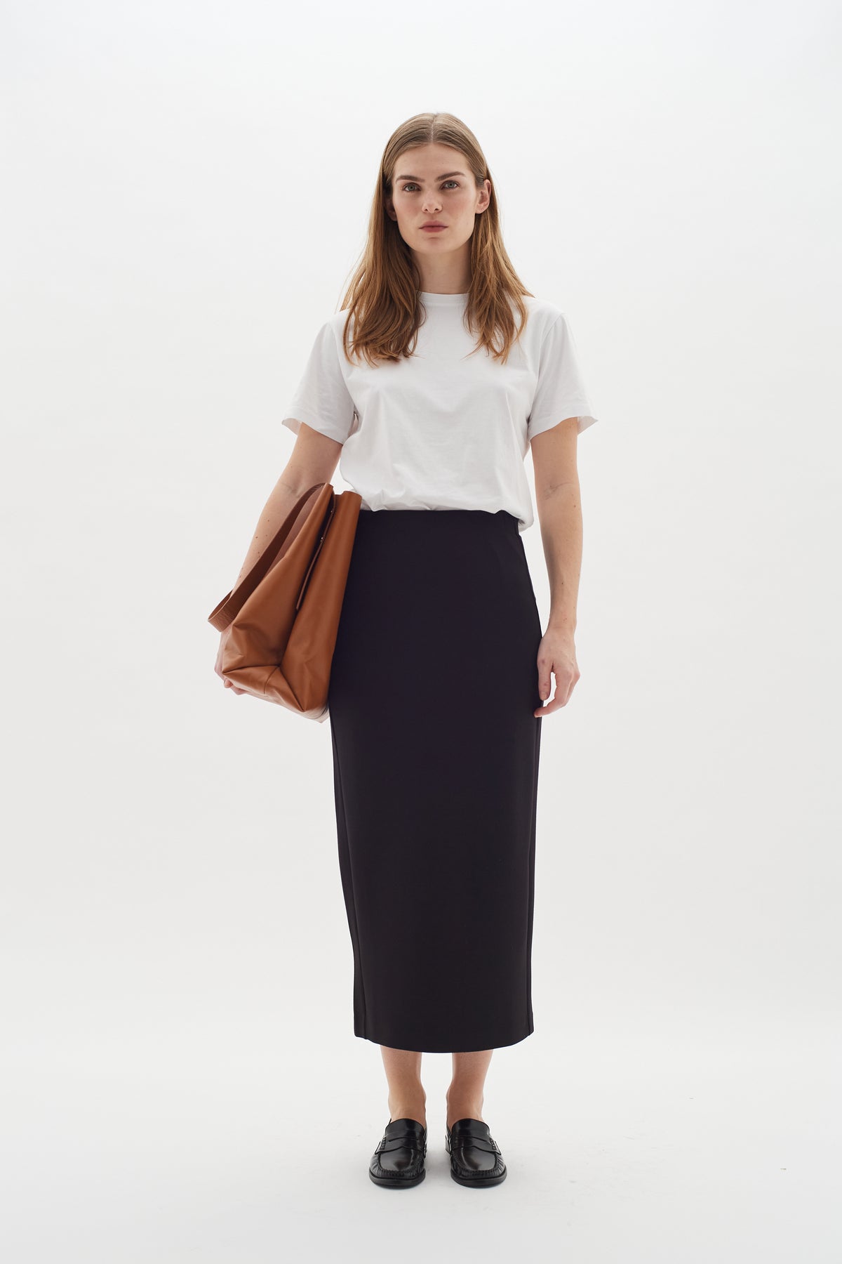 InWear Aida Black Modal Ankle Length Tube Skirt, 30109092