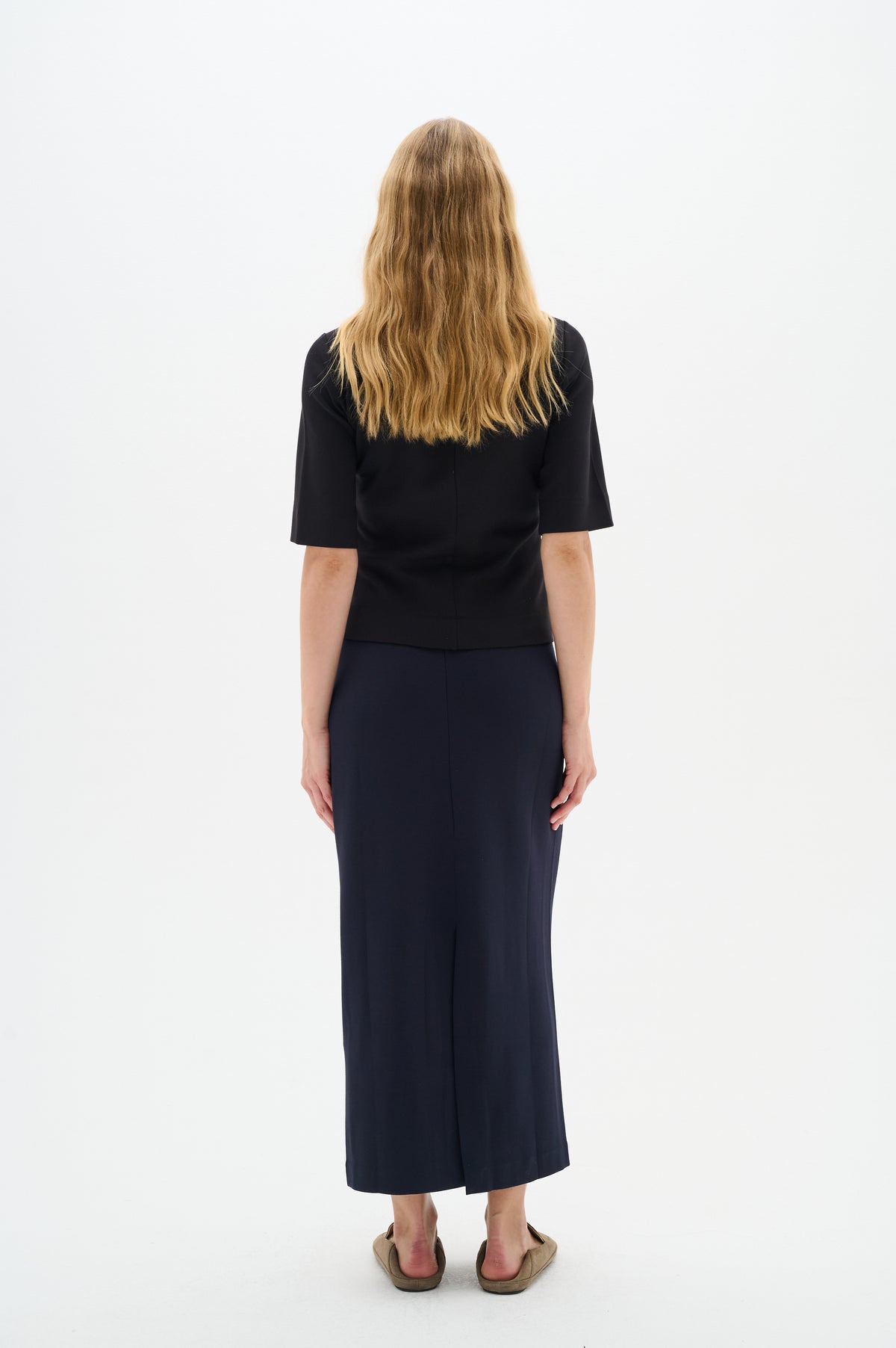 InWear Aida Marine Blue Modal Ankle Length Tube Skirt, 30109092