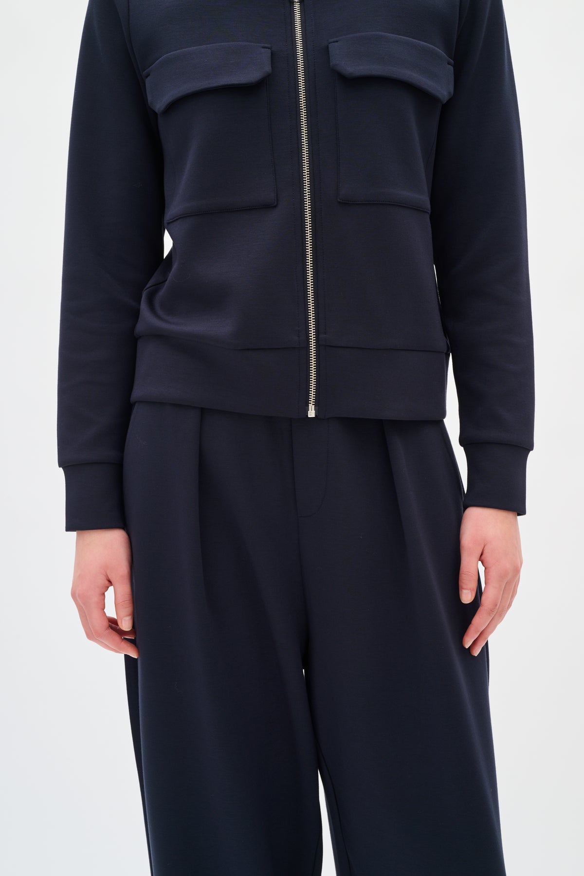 InWear PannieIW Marine Blue Modal Barrel Leg Ankle Length Trousers