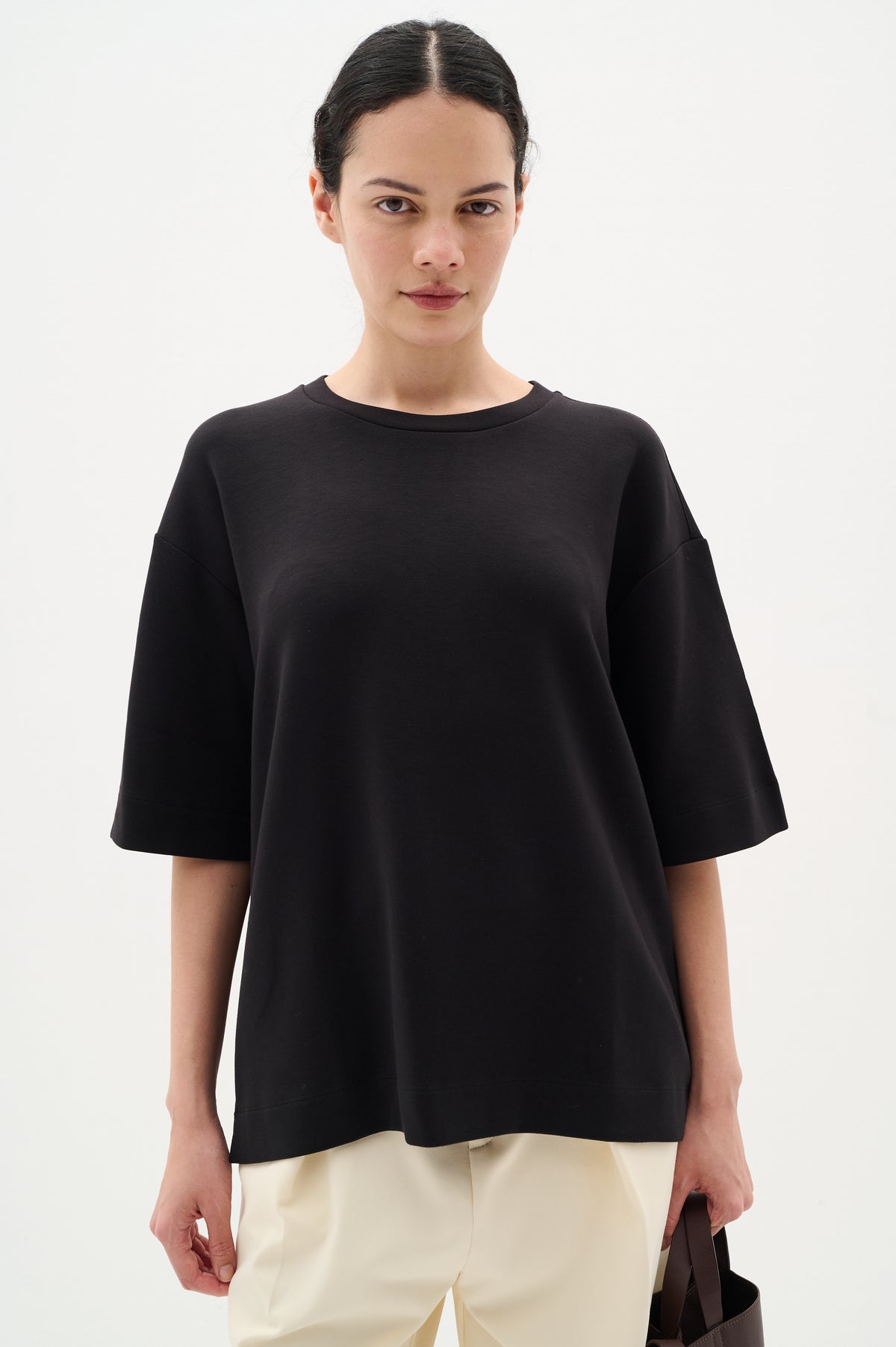InWear Pannie Black Oversized Modal T-Shirt, 30109225