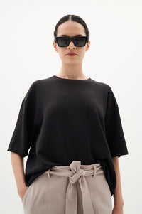InWear Pannie Black Oversized Modal T-Shirt, 30109225