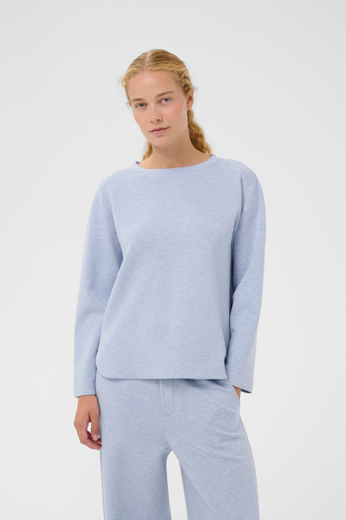 InWear Gincent Endless Sky Melange Modal Supersoft Dipped Hem Sweatshirt, 30109922