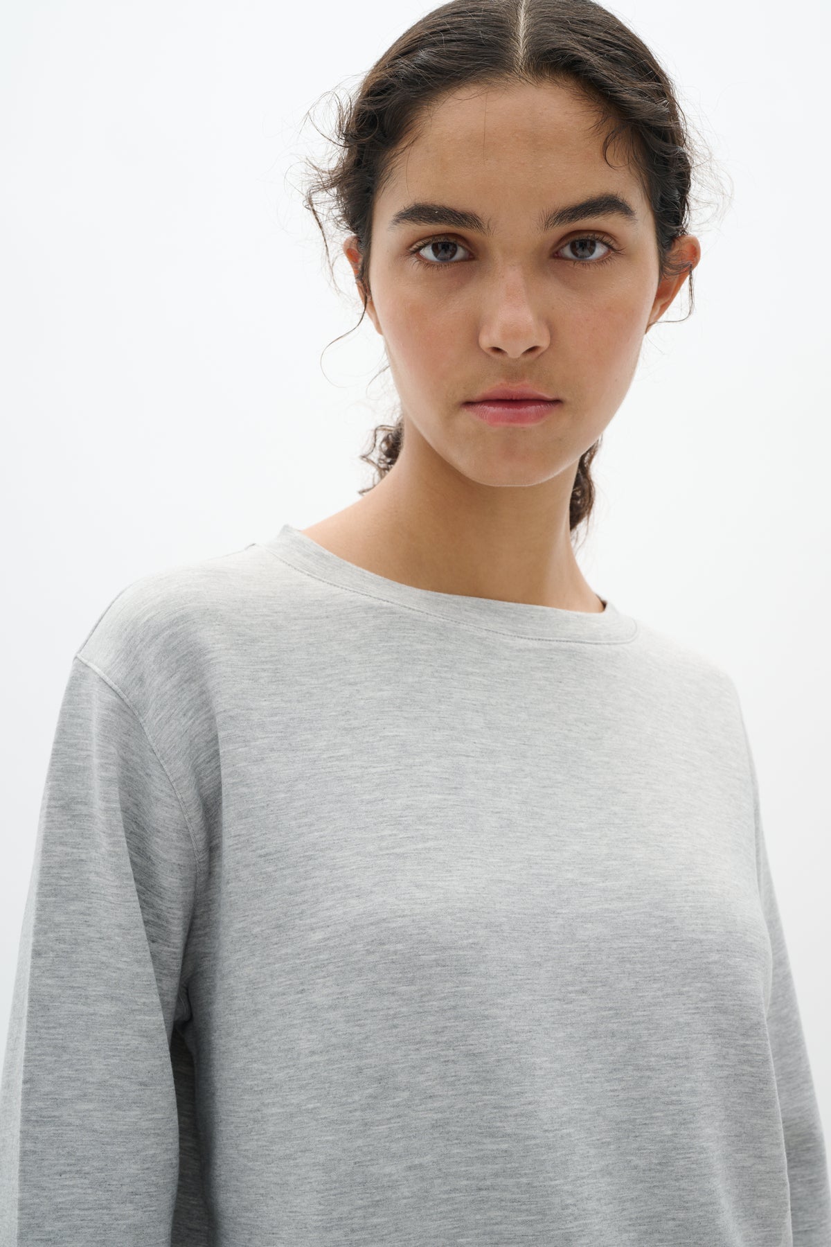 BACK IN STOCK - InWear Gincent Granite Melange Modal Supersoft Dipped Hem Sweatshirt