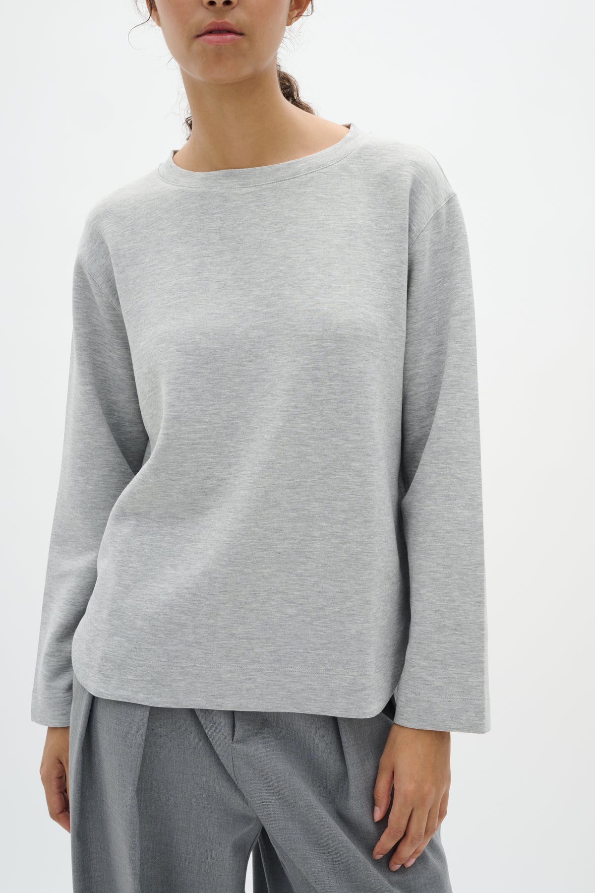 BACK IN STOCK - InWear Gincent Granite Melange Modal Supersoft Dipped Hem Sweatshirt