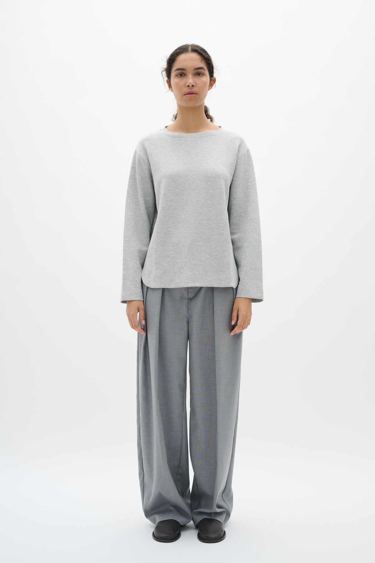 BACK IN STOCK - InWear Gincent Granite Melange Modal Supersoft Dipped Hem Sweatshirt