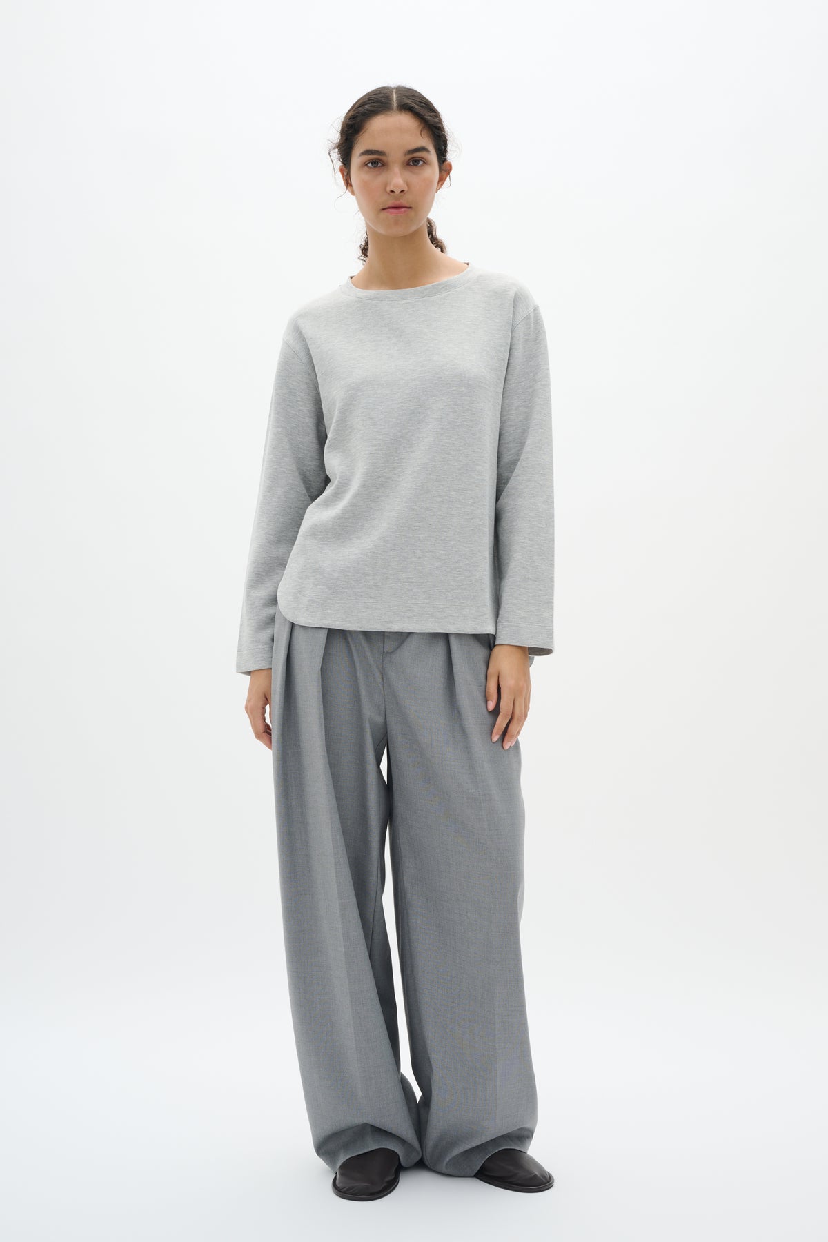 BACK IN STOCK - InWear Gincent Granite Melange Modal Supersoft Dipped Hem Sweatshirt