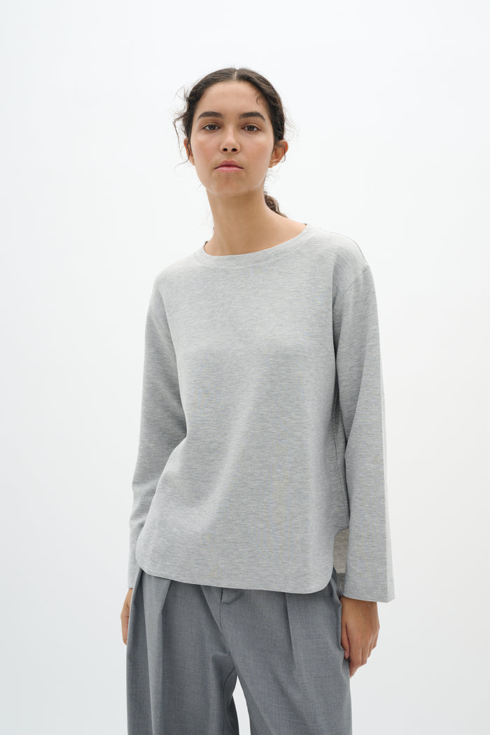 BACK IN STOCK - InWear Gincent Granite Melange Modal Supersoft Dipped Hem Sweatshirt