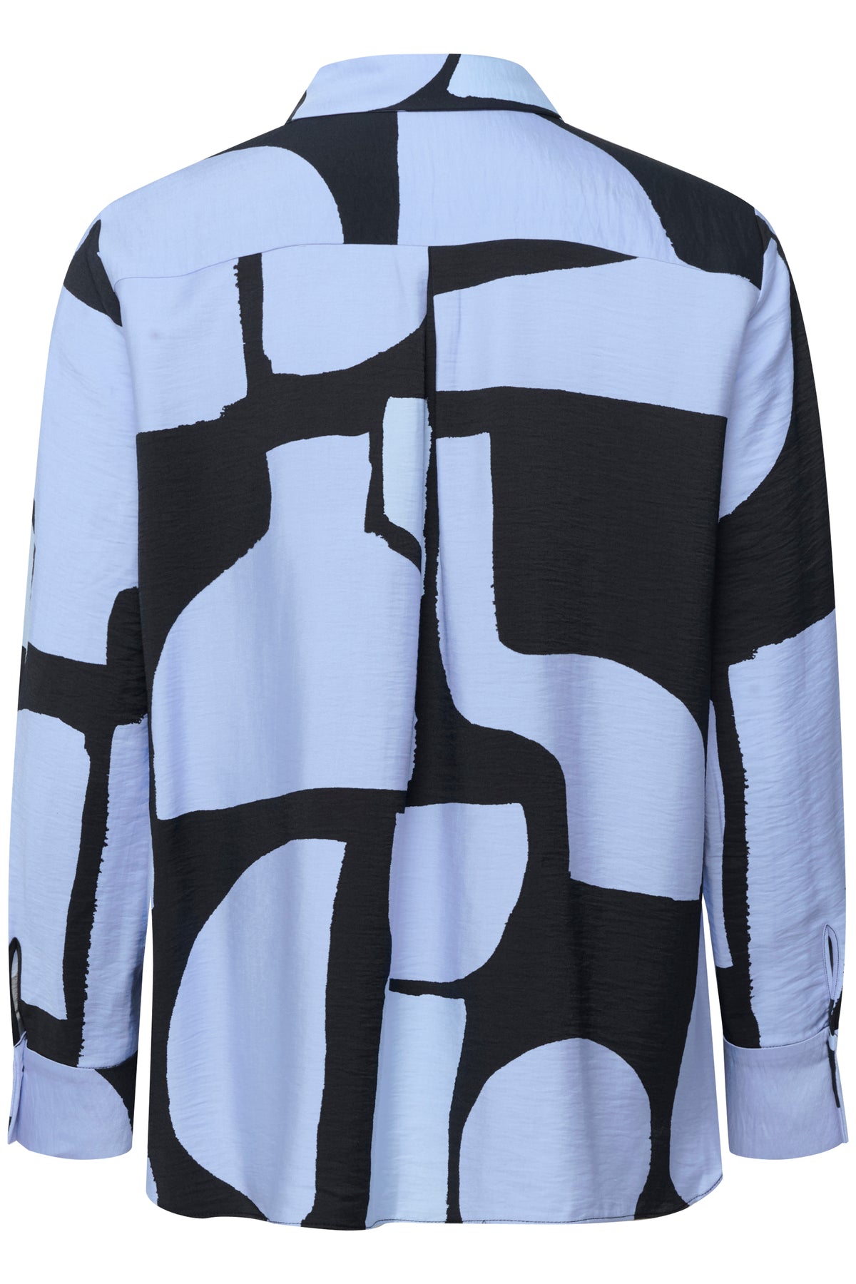 InWear CominoIW Baby Blue Block Printed Longline Shirt