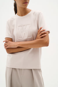 InWear Vincent Haze Beige Embossed Logo T-Shirt