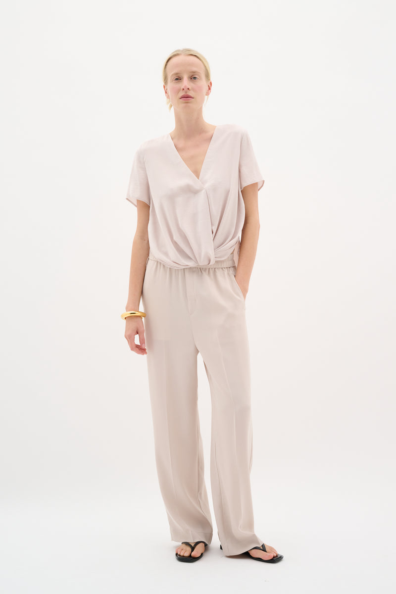 InWear Kinley Haze Beige Twist Front V-Neck Blouse