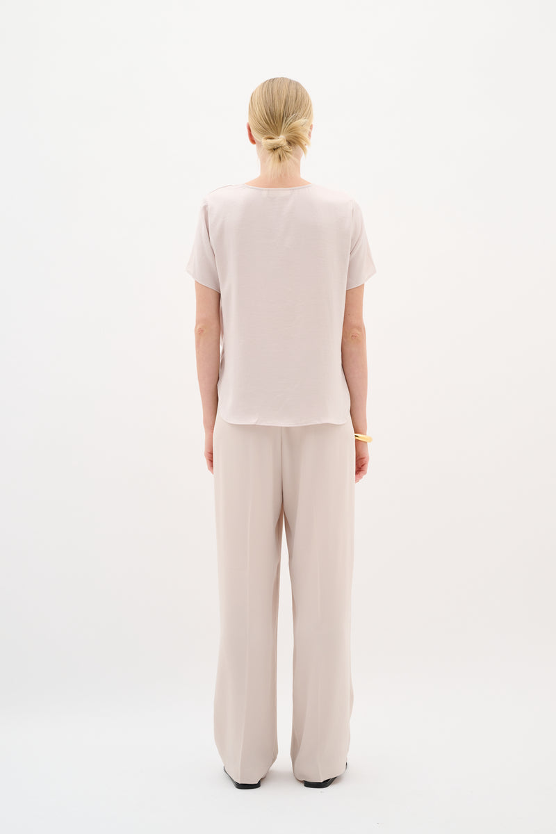 InWear Kinley Haze Beige Twist Front V-Neck Blouse