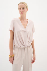 InWear Kinley Haze Beige Twist Front V-Neck Blouse
