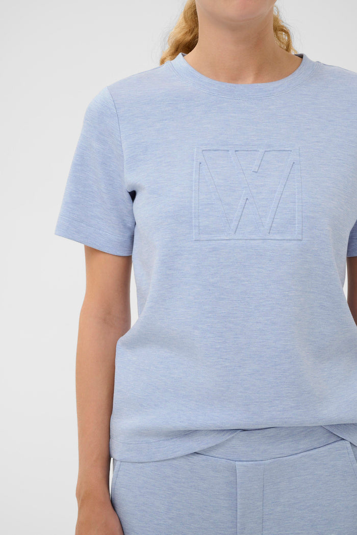 BACK IN STOCK - InWear Vincent Endless Sky Melange Embossed Logo T-Shirt