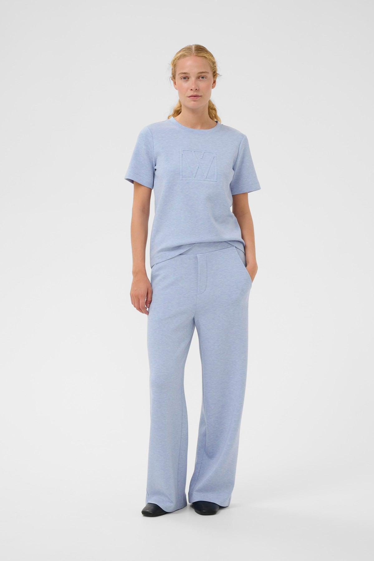 BACK IN STOCK - InWear Vincent Endless Sky Melange Embossed Logo T-Shirt