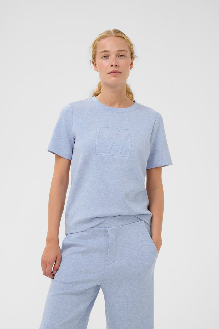 BACK IN STOCK - InWear Vincent Endless Sky Melange Embossed Logo T-Shirt