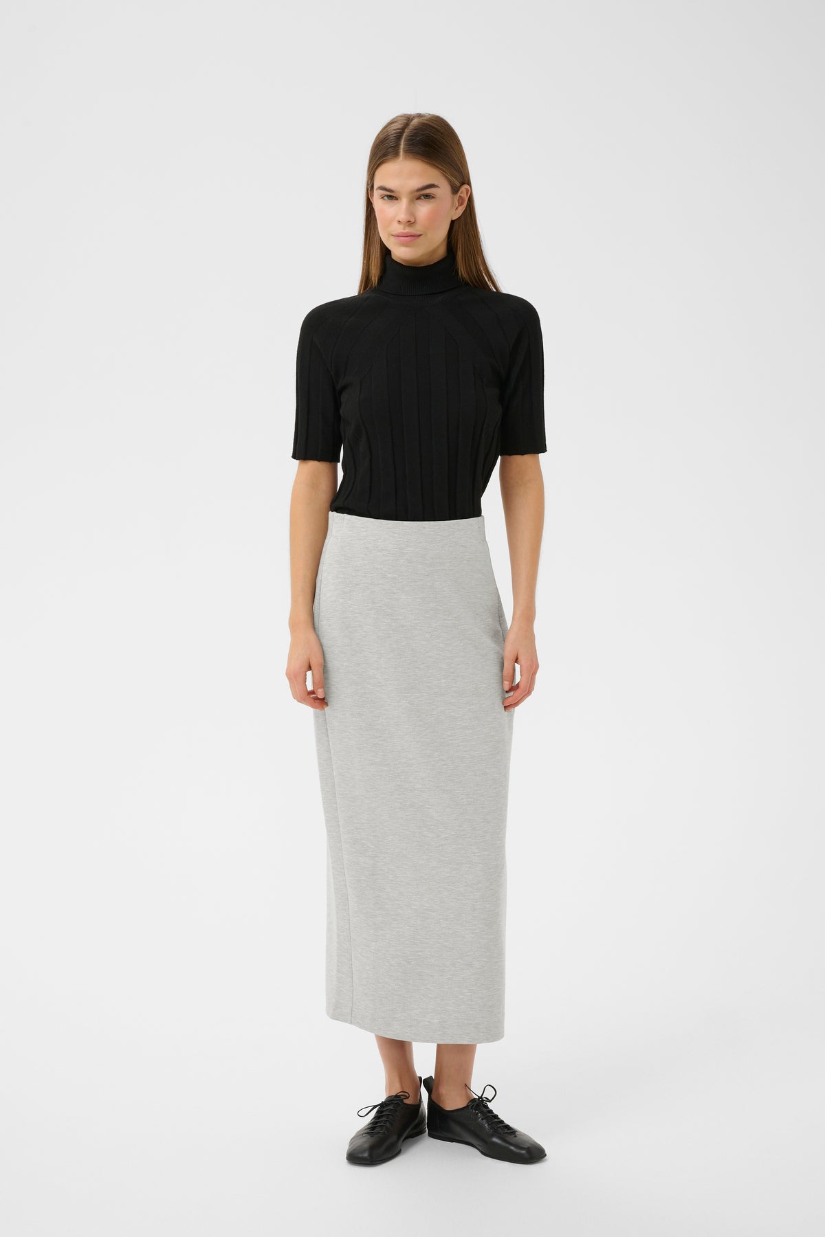 BACK IN STOCK - InWear Aida Granite Melange Modal Ankle Length Tube Skirt