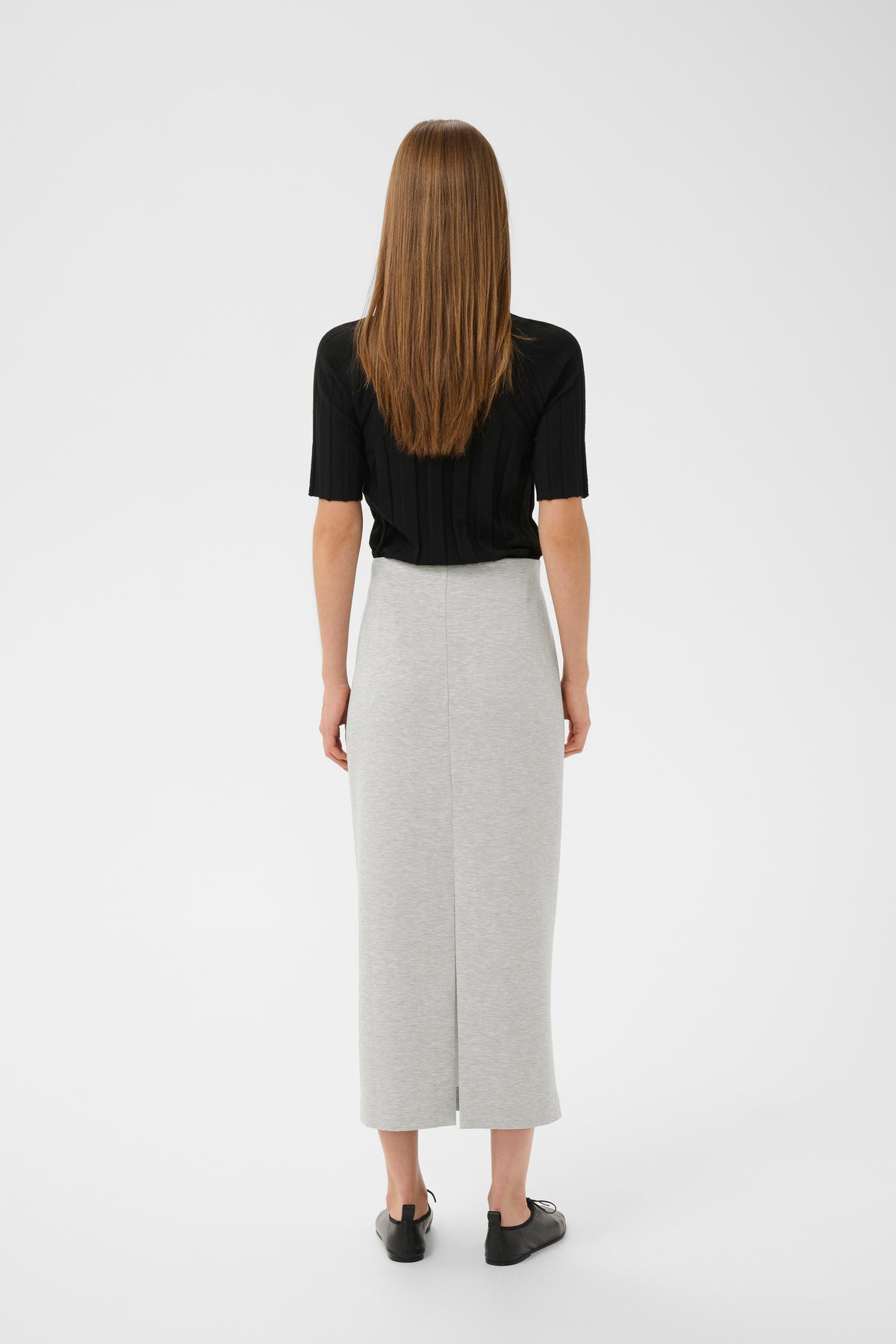 BACK IN STOCK - InWear Aida Granite Melange Modal Ankle Length Tube Skirt