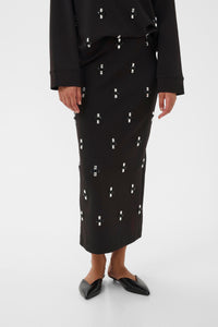 InWear Aida Black Modal Deco Ankle Length Tube Skirt