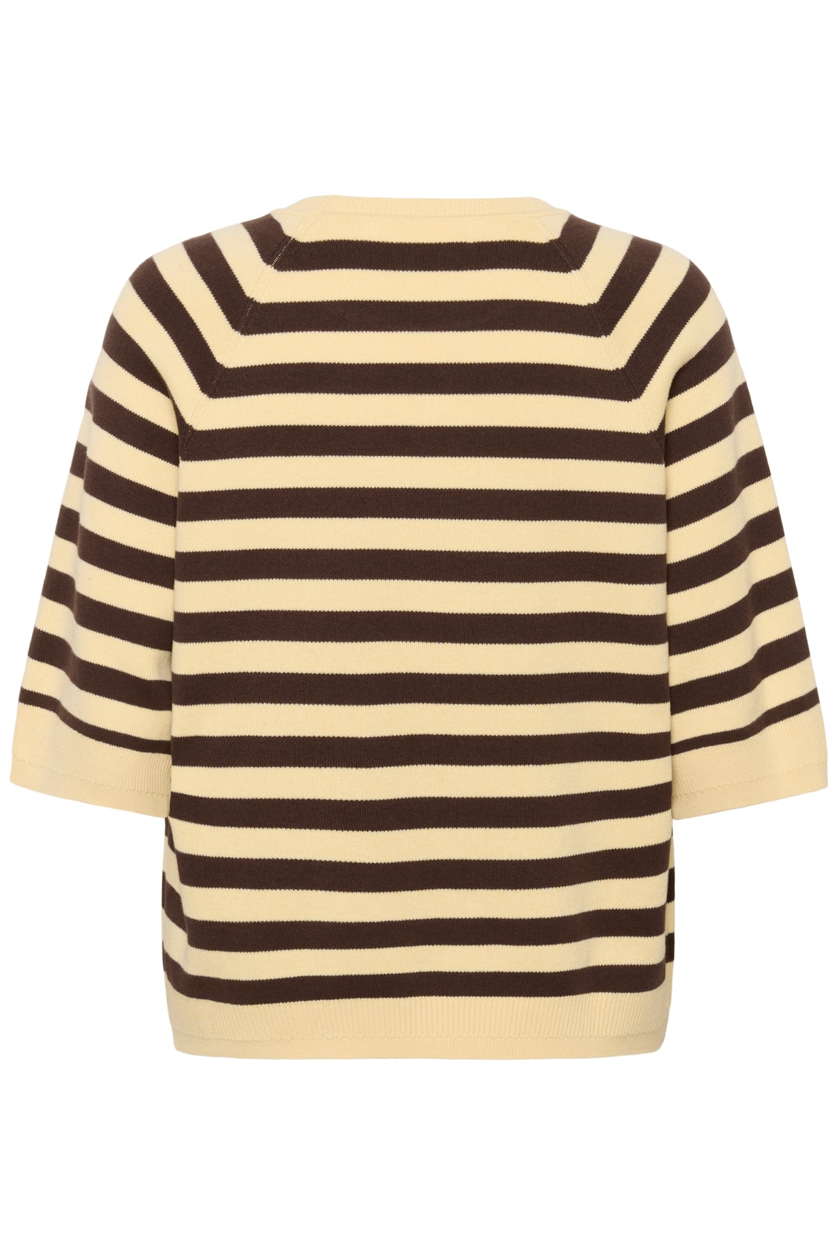 InWear MadieIW Coffee Bean/Chamomile Stripe Knitted T-Shirt Pullover, 30112398