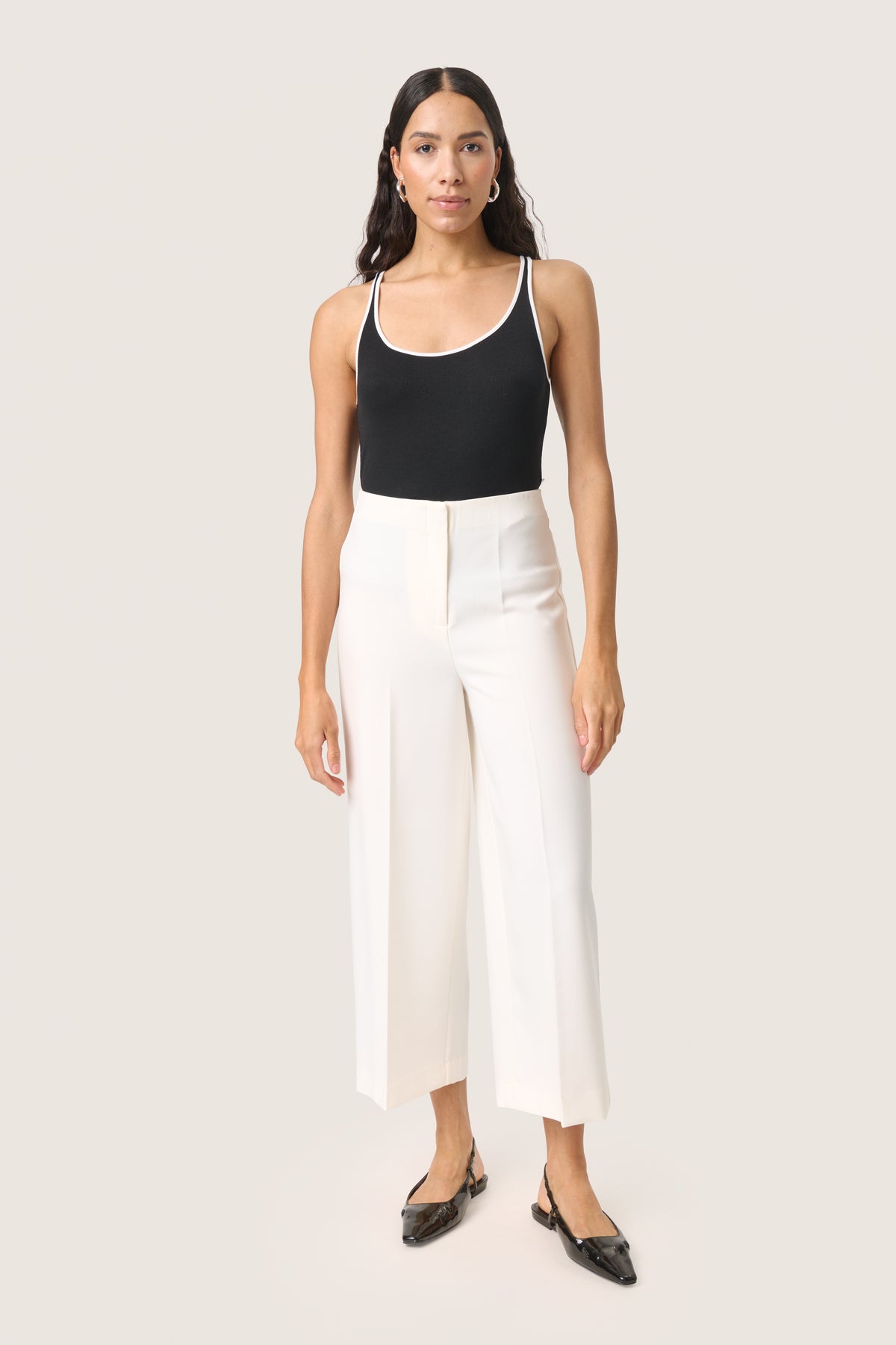 Soaked in Luxury Corinne White Wide Cropped Culotte Trouser, 30407013