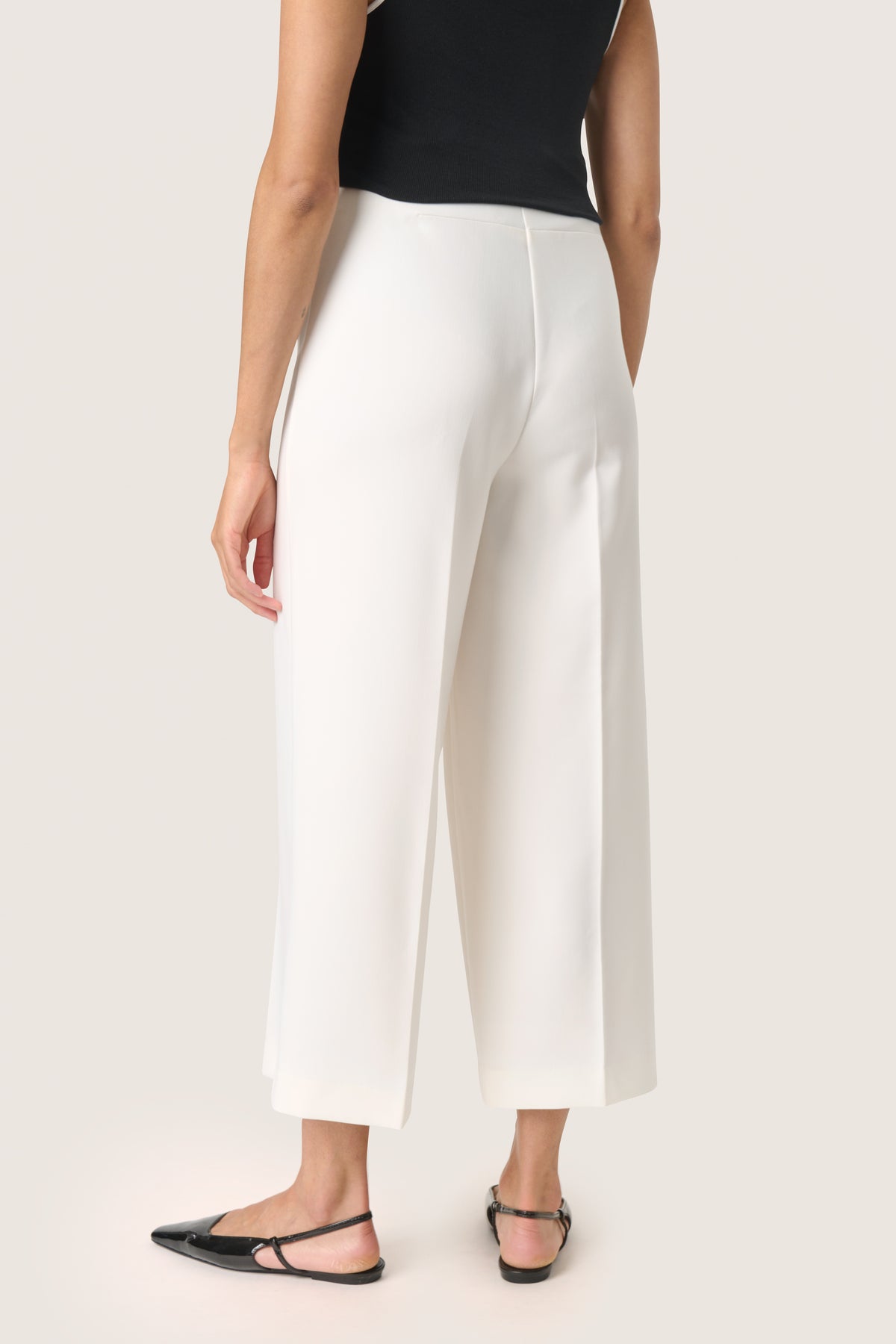Soaked in Luxury Corinne White Wide Cropped Culotte Trouser, 30407013
