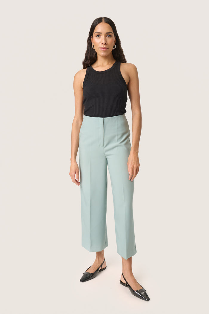 Soaked in Luxury Corinne Silver Blue Wide Cropped Culotte Trouser