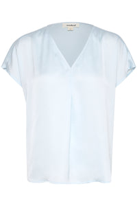 Soaked in Luxury Loana Marija Nantucket Baby Blue V-Neck Blouse