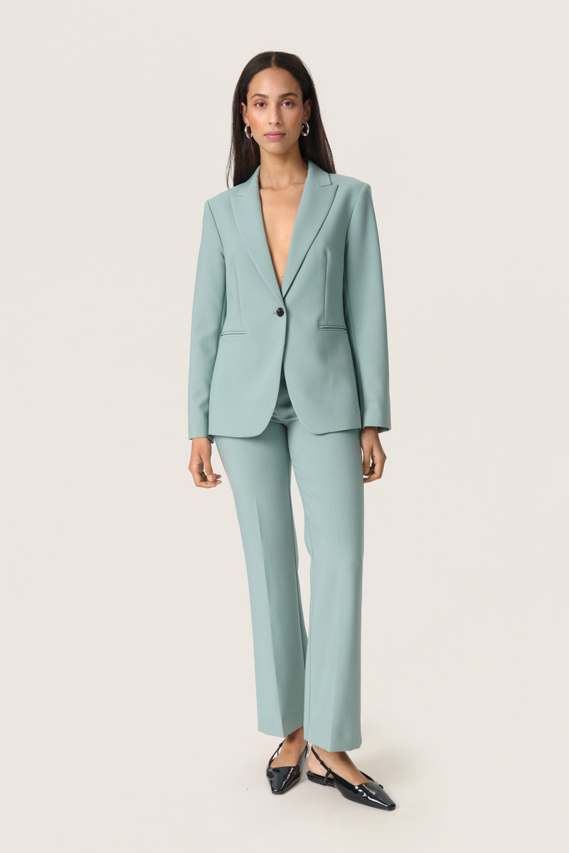 Soaked in Luxury Corinne Silver Blue Single Breasted Blazer, 30407532