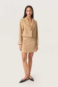 Soaked in Luxury SlCorinne Ultimate Travertine Beige Cropped Blazer, 30407631