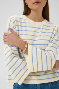 Soaked SlSpina Cream/Hydrangea Blue Striped Cropped Knit, 30408863